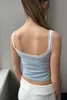 Vrouwen bloemenprint Blue Crop Top Summer Ladies Zoete mouwloze katoenen schattige tanks Vintage Girl Lace Trim Vest Tops 240407