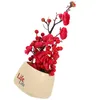 Dekoratif çiçekler meyve ağacı yapay erik çiçek asya dekor sahte bonsai bitkileri ofis servet kiraz dalları Çin yılı