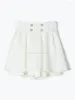 Kjolar sommar söt hög midja kort kjol kvinnors japanska gruvstil dubbelbröst rufsade inre culottes mini a-line