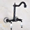 Torneiras de pia do banheiro Black Brass Brilhas Brilhas Brilhas Manuja da Bacia de Bacia de Bacia de Cozinha / Tap Spout Spout 360 'TNF830