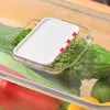 プレート2PCS冷蔵庫収納ボックス透明なフルーツ野菜排水容器付きキッチン冷蔵庫オーガナイザー
