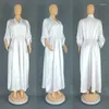 Vestidos étnicos cetim vestidos africanos para mulheres elegantes moda muçulmana abayas dashiki manto kaftan midi vestido turco África