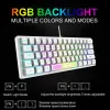 Toetsenborden K61 RGB Wired Toetsenbord 60 procent 62 toetsen ergonomisch gaming toetsenbord ultracompact mini -toetsenbord meerdere modi voor laptop pc