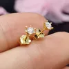 Orecchini per borchie piccoli sei 925 argento da 3 mm totali da 0,2 ct di gioielli in oro 18k in oro