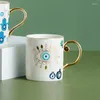 Becher Getränke Geschirr kreativer Teufelspaar Tasse Leuchttecher Nachmittag Keramik Luxus Kaffeewassertee Produkt Eye Nordic 2024