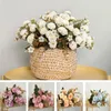 Decorative Flowers Artificial Desktop Potted Five Branches 11 Carnations Holiday Bouquet Mother's Day Teachers'