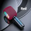 Mikrofony bezprzewodowe mikrofon karaoke Bluetooth z światłami LED ręczna maszyna karaoke z magicznym śpiewaniem dla dzieci Prezent