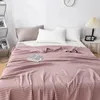 Blankets Waffle Plaid Cotton Toweled Summer Quilt Blanket Throw Solid Air Condition Home Sofa Bed Cover Knitted Car Nap For Beds