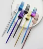 Dessert Salad Fork 185cm rostfritt stål Western Forks Portable El Wedding Party Rainbow Table Proware Cutlery Set4255701