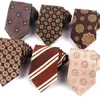 Bow Ties Maillard Coffee Color For Men Women Floral Stripe Neck Tie Wedding Business Classic Brown Neckties Men's