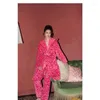 Home Clothing Fashion Pink Nightgown Zestaw z kołnierzem z kapturem High End High End Coral Velvet Pajamas dla kobiet do noszenia futra znośni