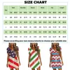 Casual Dresses Women's Summer Fashion Independence Day Printed Drawstring V Neck Short Sleeve Dress Vestidos De Fiesta Elegantes 2024