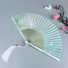 Figurine decorative Pattern Gardenia Modello pieghevole Vintage Fan di bambù Cinese portatile portatile Dance Wedding Abanico