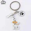 Keychains Capitando Jack Russell Hound Keychain Mens Metal Metal Metal Pingente de Chaves de Chaves do Carm de Canche Q240403