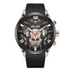 Meguel's New Men's Multifunctional Timing Three Eyes Six Needle Silicone Tape Quartz Watch 2222