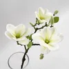 Fleurs décoratives Real Touch Big White Magnolia Artificial Flower Christmas Mariage Décoration Party Home Decor Flores Artificialles