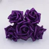 Dekorativa blommor 50 datorer/Lot Artificial Sequin Foam Roses for Home and Wedding Party Diy Decoration Flower Heads Weddings