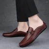 Casual Shoes 2024 Men's Spring Autumn Comfortable Leather Loafers Business Social OfficeDating Formal Party