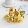 Fleurs décoratives grandes table de fleurs artificielles el de mariage décor de mariage en soie marguerite pivoine fausse bouquet à la maison