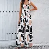 DIYUN Temu Womens 2024 Spring/Summer Elegant Printed Jumpsuit