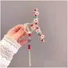 Hair Clips Barrettes Summer Fashion Pearl Tassel Flower Large Catch Clip Guochao Temperament Beijing Opera Hairpin Han Suit Back Head Dhesr