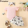 Vêtements ensembles prowow Baby Girl Clothes 2024 "Mama est mon ie" Letter Raiper and Butterfly Jirts 2pcs Summer for Tentimed