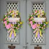 Decorative Flowers Artificial Plants Spring Deadwood Garland 2024 Colorful Ribbon Bow Shopping Window Decoration