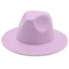 Wide Brim Hats Bucket Classic Women Fedora Autumn Gentleman Winter Jazz Felt Hat for Men Retro Church Dame Robe plate Q240403