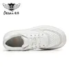 Casual Shoes DESAI Men Thick Bottom Sneaker Walking For Full Grain Leather Cowboy Laces Breathable 2024 White