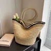 Daily Wear Beach Bags Summer Bag Large Capacity One Shoulder Tote Forest Series Bamboo Woven Grass Simple Handheld