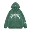 Tasarımcı Erkek Hoodies Sweatshirts Street Casual çok yönlü harajuku tarzı fermuar sweatshirt gotik kaya büyük boy kapşon