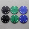 Kits 29mm 8215 Watch Disque Dial luminoso verde azul 2836 Dial de relógio para 2824 2836 8215 8205 8200 2813 3804 Dial modificado de movimento