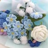 Decorative Flowers DONG Hand-Knitted Flower Crochet Finished Bouquet With Warpping Paper Wedding Party Decoration Valentines Day Gift