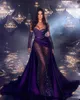 Purple Mermaid Sequins Prom Party Dress 2024 Sweetheart Lace Applique Kulki Satynowe kobiety