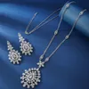 Bröllopsmycken sätter Janekelly 2st Bridal Zirconia Full For Women Party Luxury Dubai Nigeria CZ Crystal Necklace 230717
