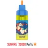 Sunfire Puff 20000 Puffs Dtl Big Fog Disposable Vape Puff 15k 20k Vape 0mg 20 mg Schütze Einweg -Zigarette mit nachfüllbarer Pod Großhandel Vape Shisha