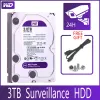 Drives WD Purple Surveillance 3TB Disque dur disque SATA III 64M 3,5 "HDD HD Harddisk pour le système de sécurité Recordance vidéo DVR NVR CCTV