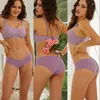 Women's Panties FINETOO Seamless Briefs Women Sexy V- Neck Hollow Out Underpants Mid Waist Intimate Breathable Girls Ice Silky Lingerie