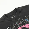 Summer USA 24SS Imprimé lavé vintage Tee Fashion Fashion Men's Short Skateboard Tshirt Femmes Vêtements Coton décontractés T-shirts 0406