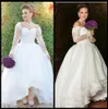 Eleganti Abiti da sposa a maniche lunghe con innamio elegante per la spalla 2017 abiti da sposa arabi in pizzo in rilie