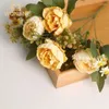 Decoratieve bloemen Simulatie Roses Silk Pioen kunstmatige kerstdecoraties Vaas voor Home Wedding Bridal Bouquet Indoor