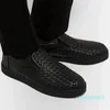 Topp design intrecciato män läder sneakers skor slip-on loafers gummisula komfort vandringstränare grossist skor eu38-46