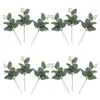 Decorative Flowers 12 Pcs Simulated Eucalyptus Leaves Home Forniture Decor Artificial Plant Adornments Wedding Decoration Stems Pu Branch