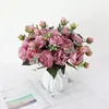 Wazony 30 cm róża białe piwonia sztuczne kwiaty bukiet na domowe dekoracje ślubne w pomieszczeniach