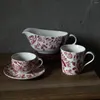 Mugs British Retro Afternoon Tea Berry Plant Coffee Cup Plate / Mug Sauce Pot Milk