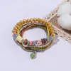 Bracelets de charme vintage Bohemian Resin Stone Beads Bracelet bracelet pour femmes multicouches et ethniques bijoux