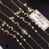 Koreansk version Temperament Sen Series Girls 'Small Design High Grade Star Moon Zircon Pearl Armband Foot Chain Kvinna