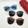 Nouveau design de mode Butterfly Shape Sunglasses 0398S Cadre métallique Lens sans bord