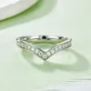 Anelli di cluster Sgarit Anello Moissanite 0,6 CT D Colore Diamond Jewelry S925 Eleternità in argento sterling per accessori per donne