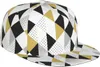 Tapas de pelota abstractas geométricas triángulo dorado patrón plano bill sapt unisex snapback gapa de béisbol Hip Hop Style Visor en blanco Ajuste